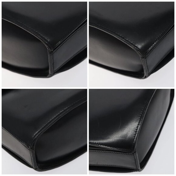 CELINE Shoulder Bag Leather Black Gold Auth - Picture 15 of 16